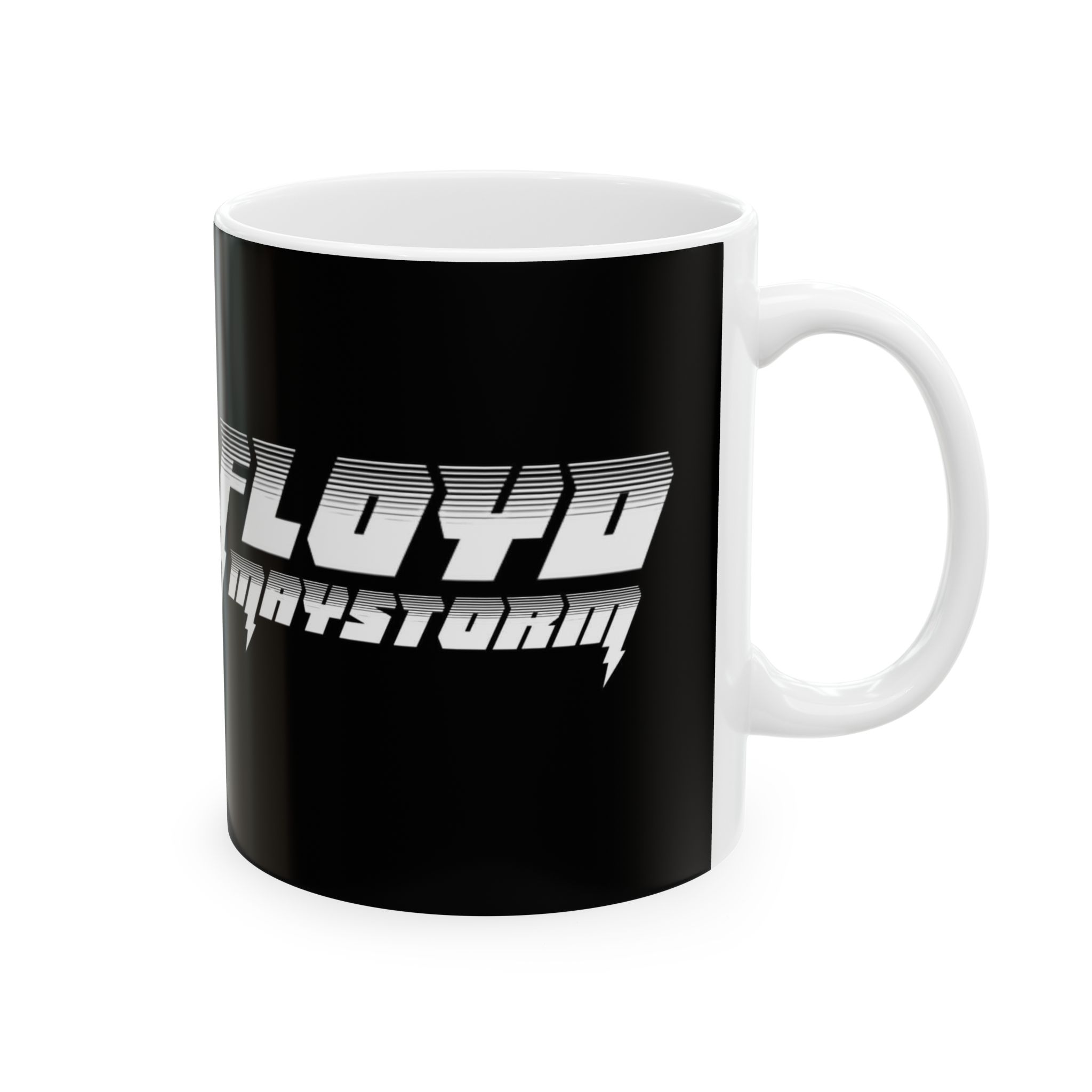 Flowstorm Mayhem Black Ceramic Mug – Retro Lightning Logo Coffee Cup (11oz, 15oz) - Image 4