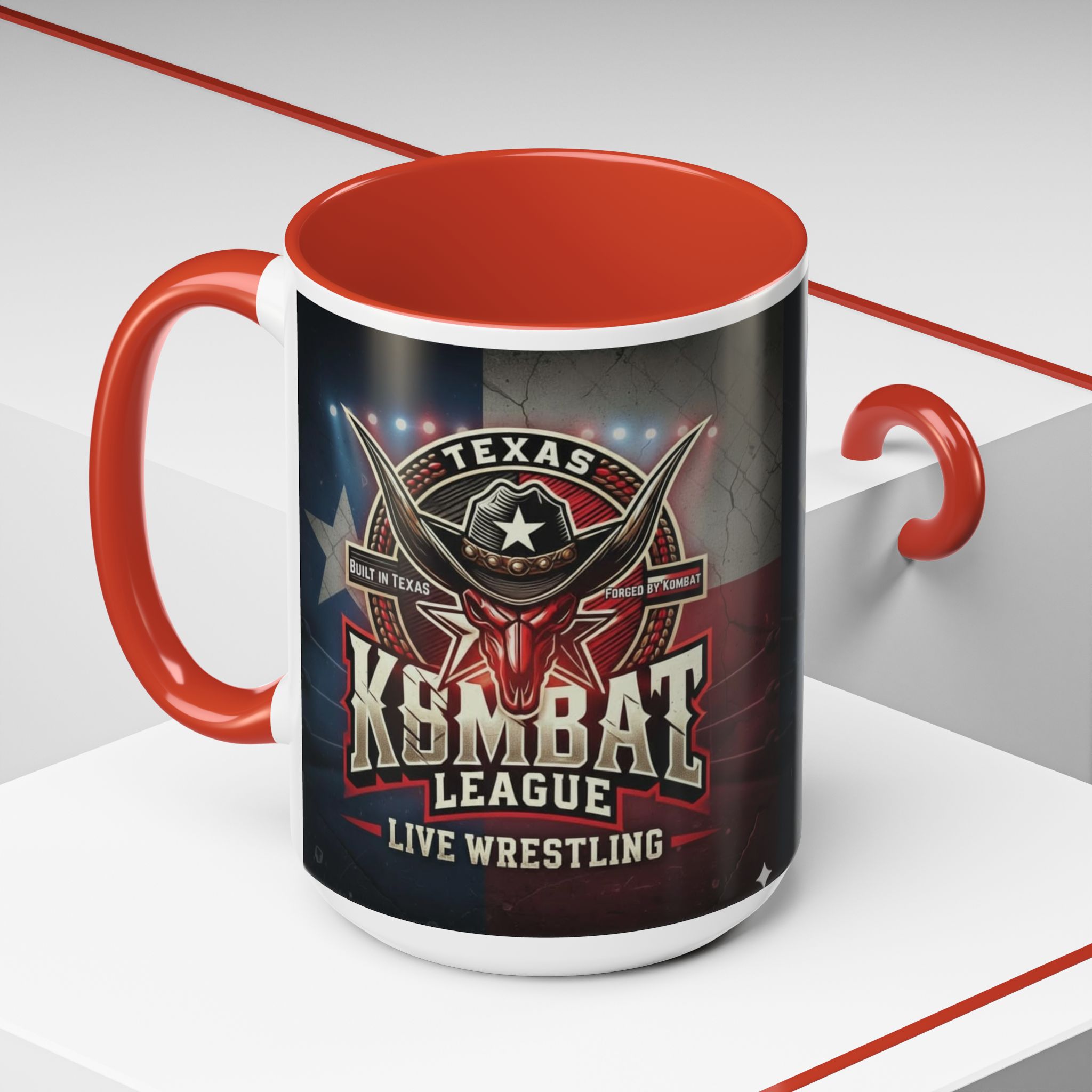 Texas Kombat League Live Wrestling Accent Coffee Mug - Image 24
