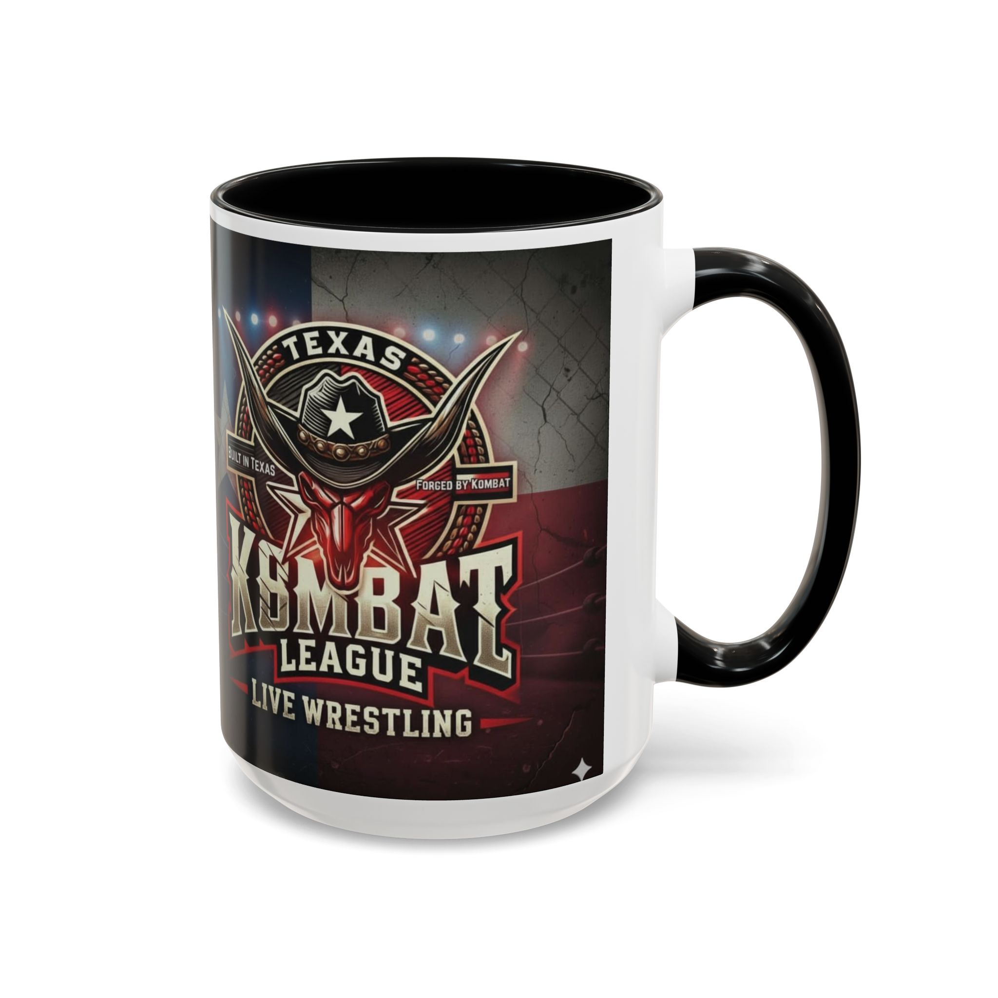Texas Kombat League Live Wrestling Accent Coffee Mug - Image 2