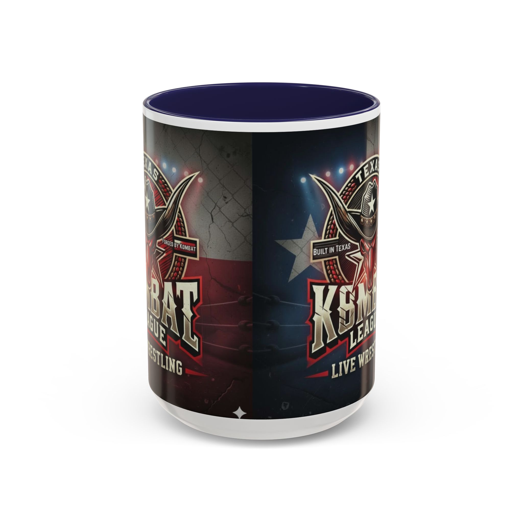 Texas Kombat League Live Wrestling Accent Coffee Mug - Image 7