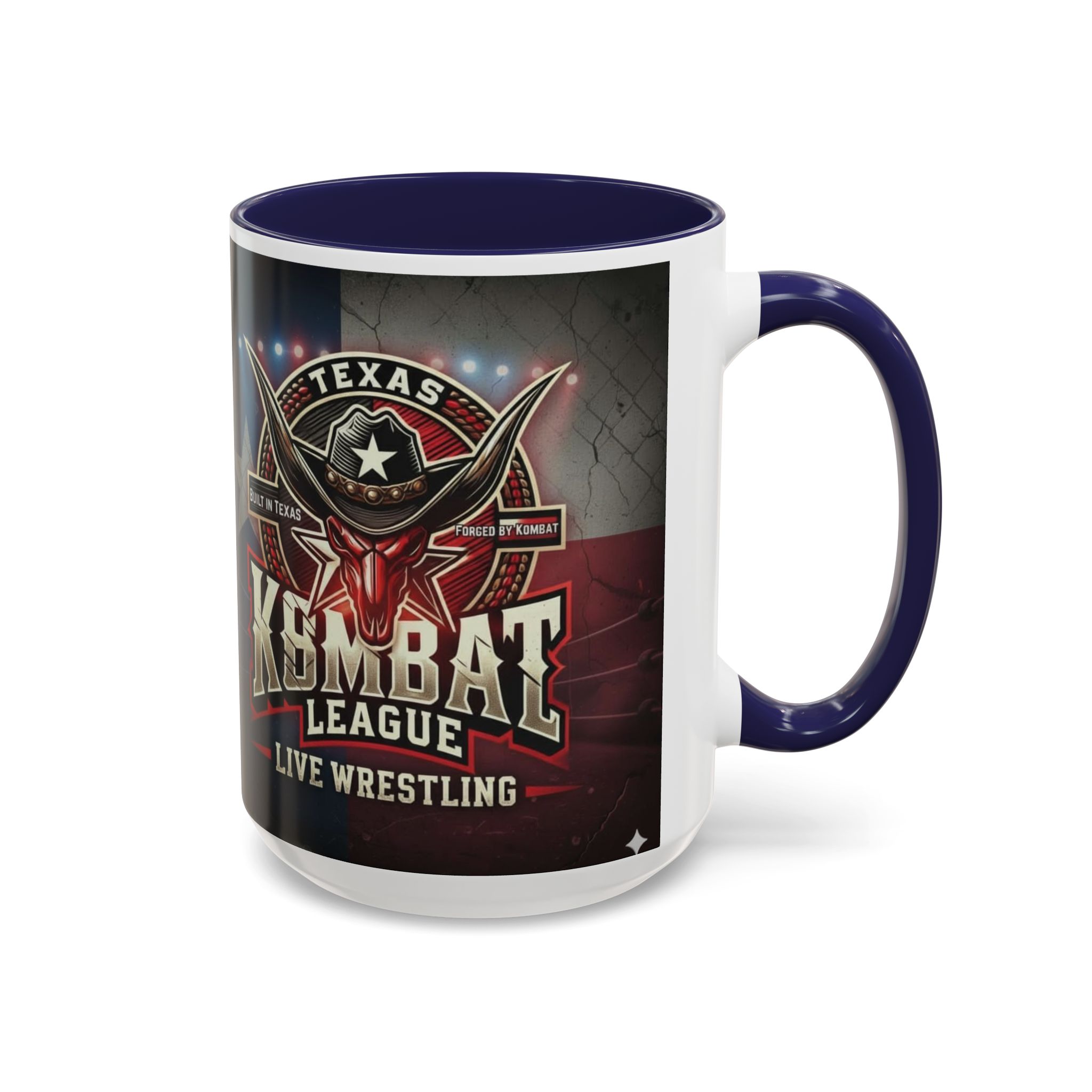 Texas Kombat League Live Wrestling Accent Coffee Mug - Image 8