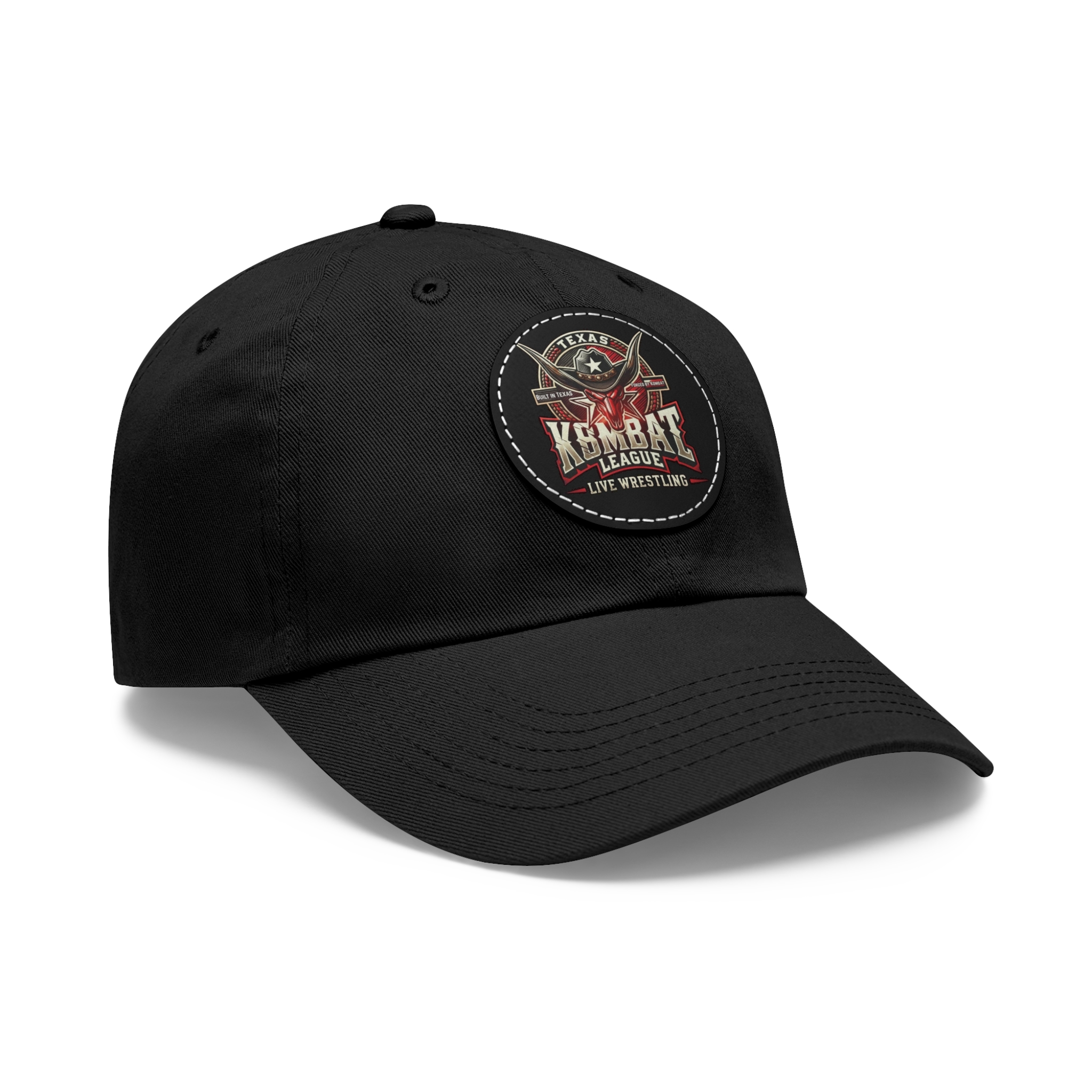 Texas Kombat League Live Wrestling Leather Patch Hat - Image 12