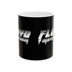 Flowstorm Mayhem Black Ceramic Mug – Retro Lightning Logo Coffee Cup (11oz, 15oz)