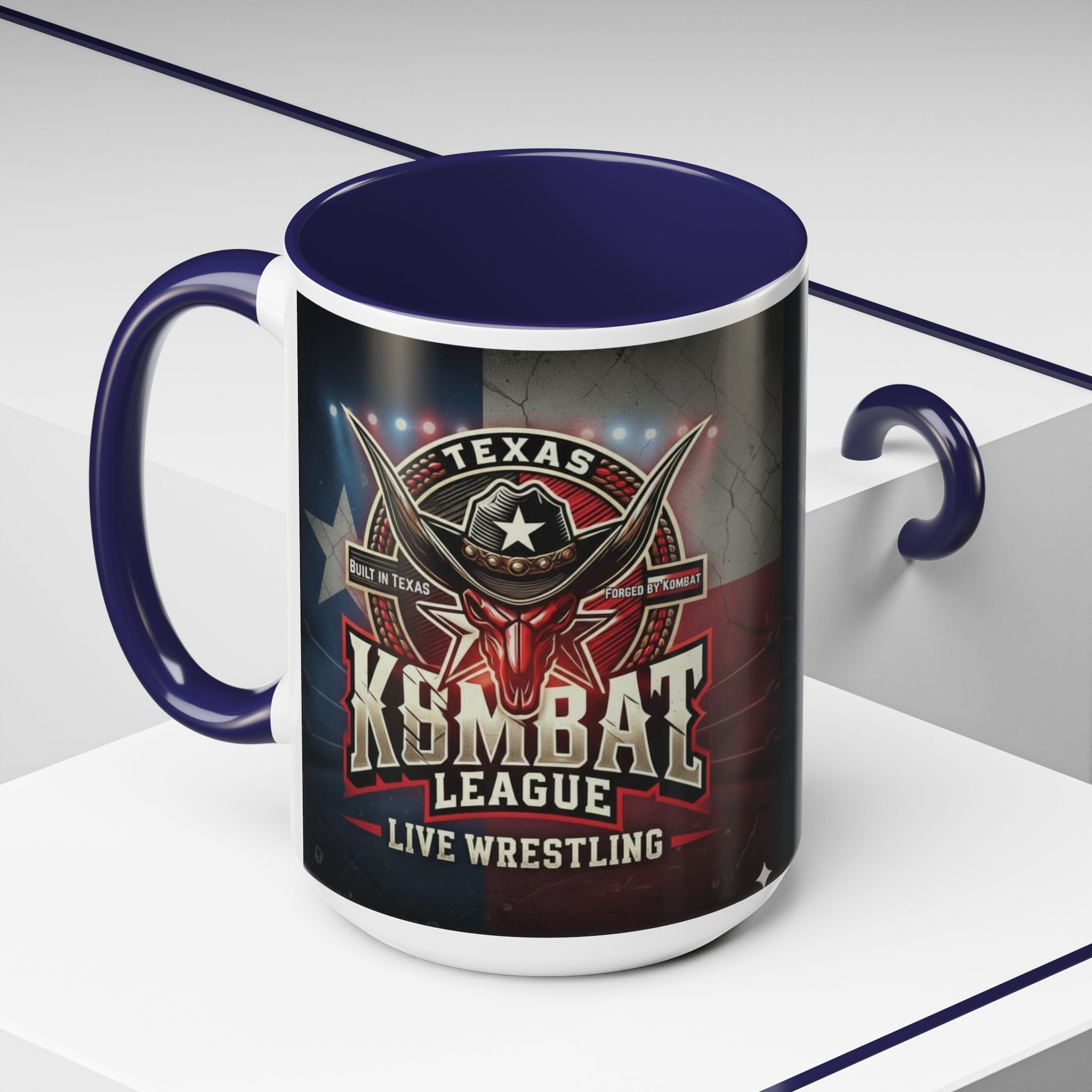 Texas Kombat League Live Wrestling Accent Coffee Mug - Image 12