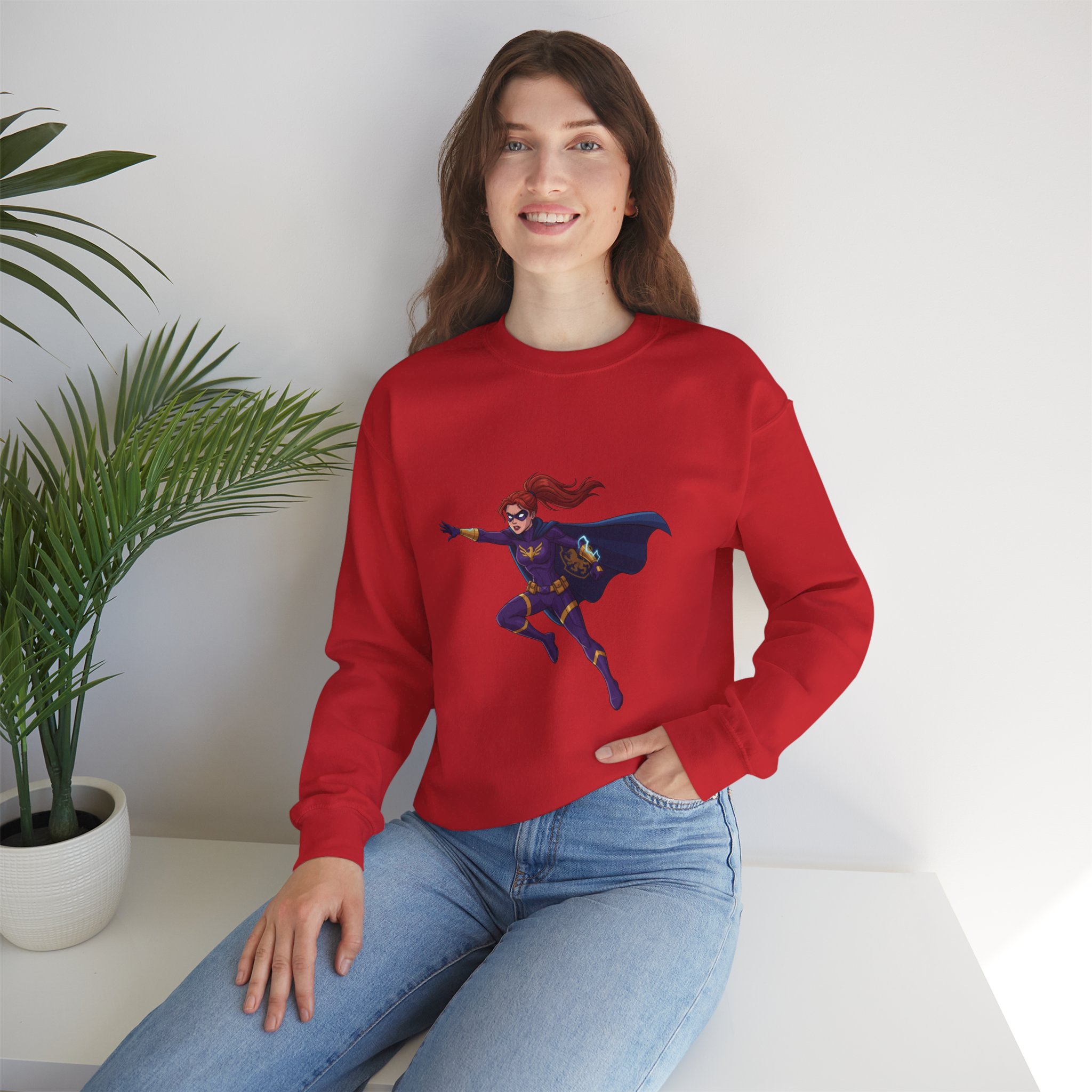 Heroine Action Pose Crewneck Sweatshirt - Image 20