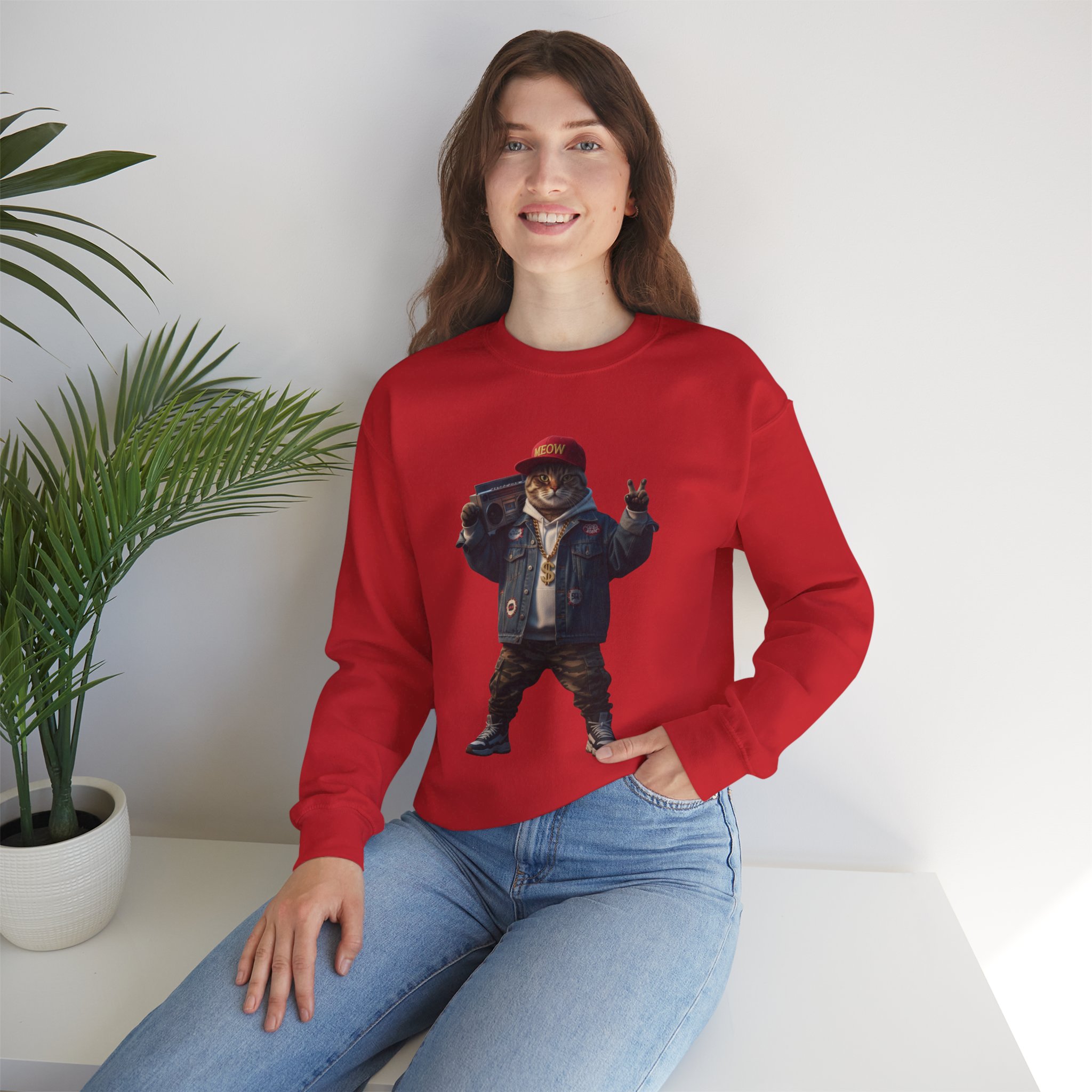 Cat Boombox Crewneck Sweatshirt - Image 16