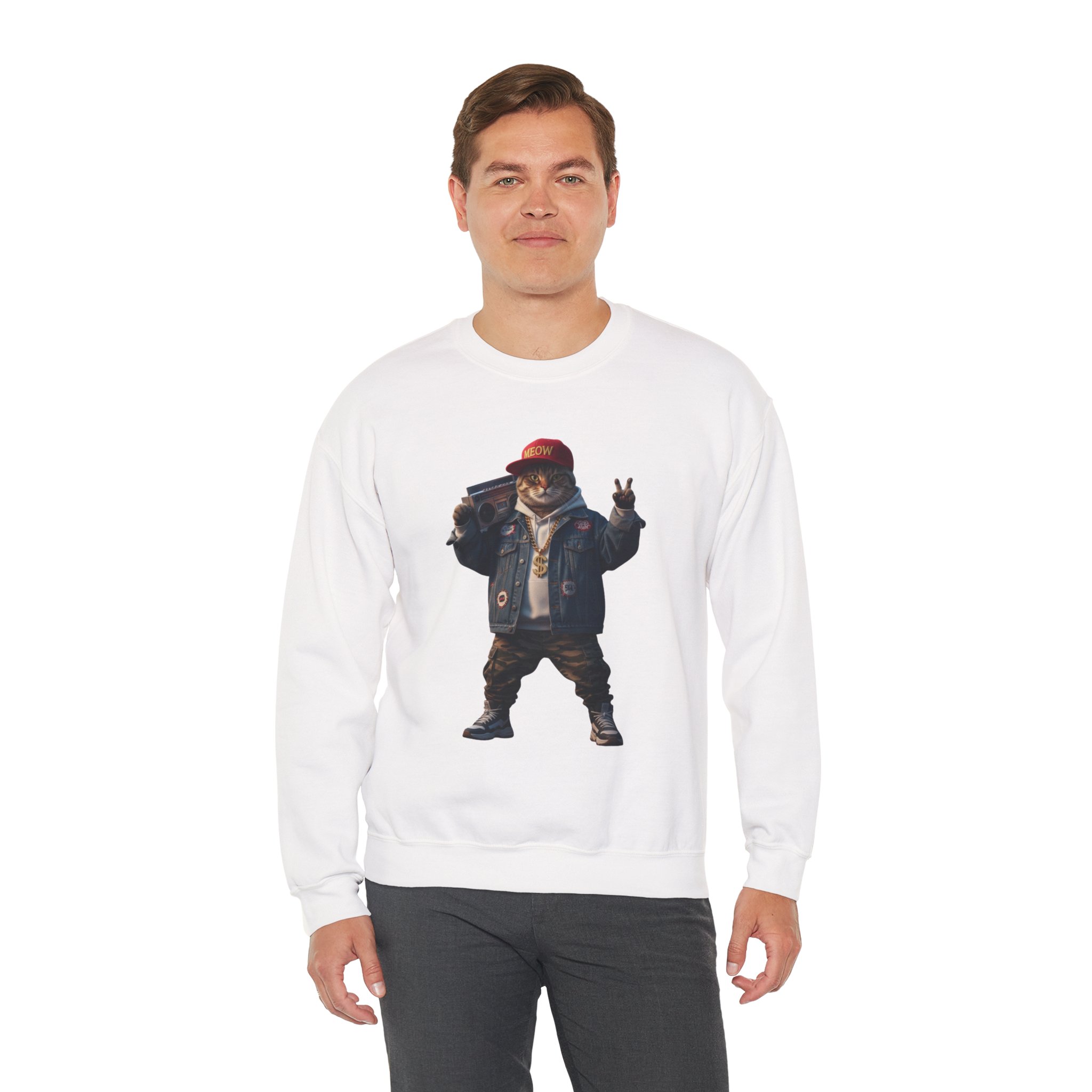 Cat Boombox Crewneck Sweatshirt - Image 3
