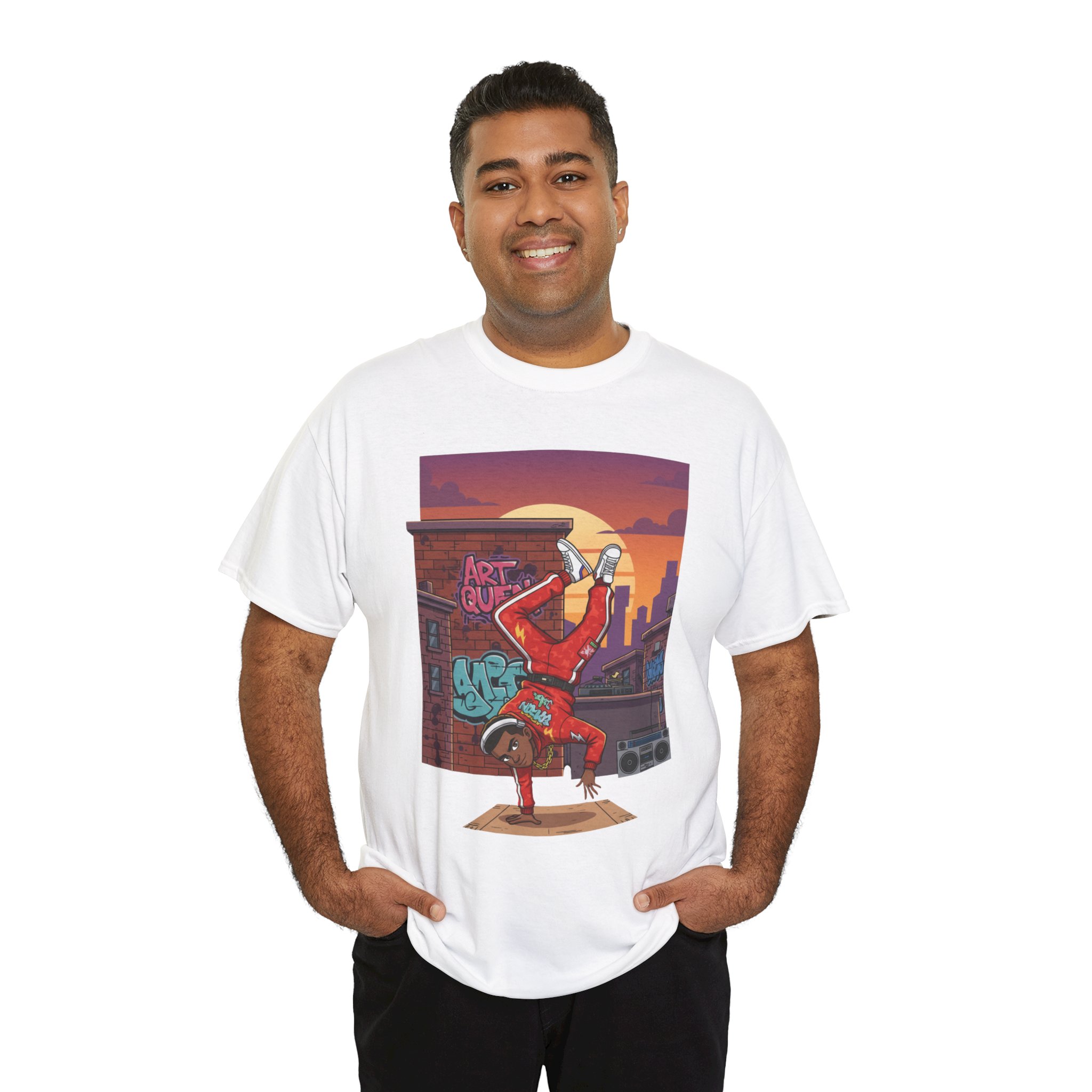 Breakdance Street Art T‑Shirt — Urban Bboy Sunset Graphic Tee - Image 6