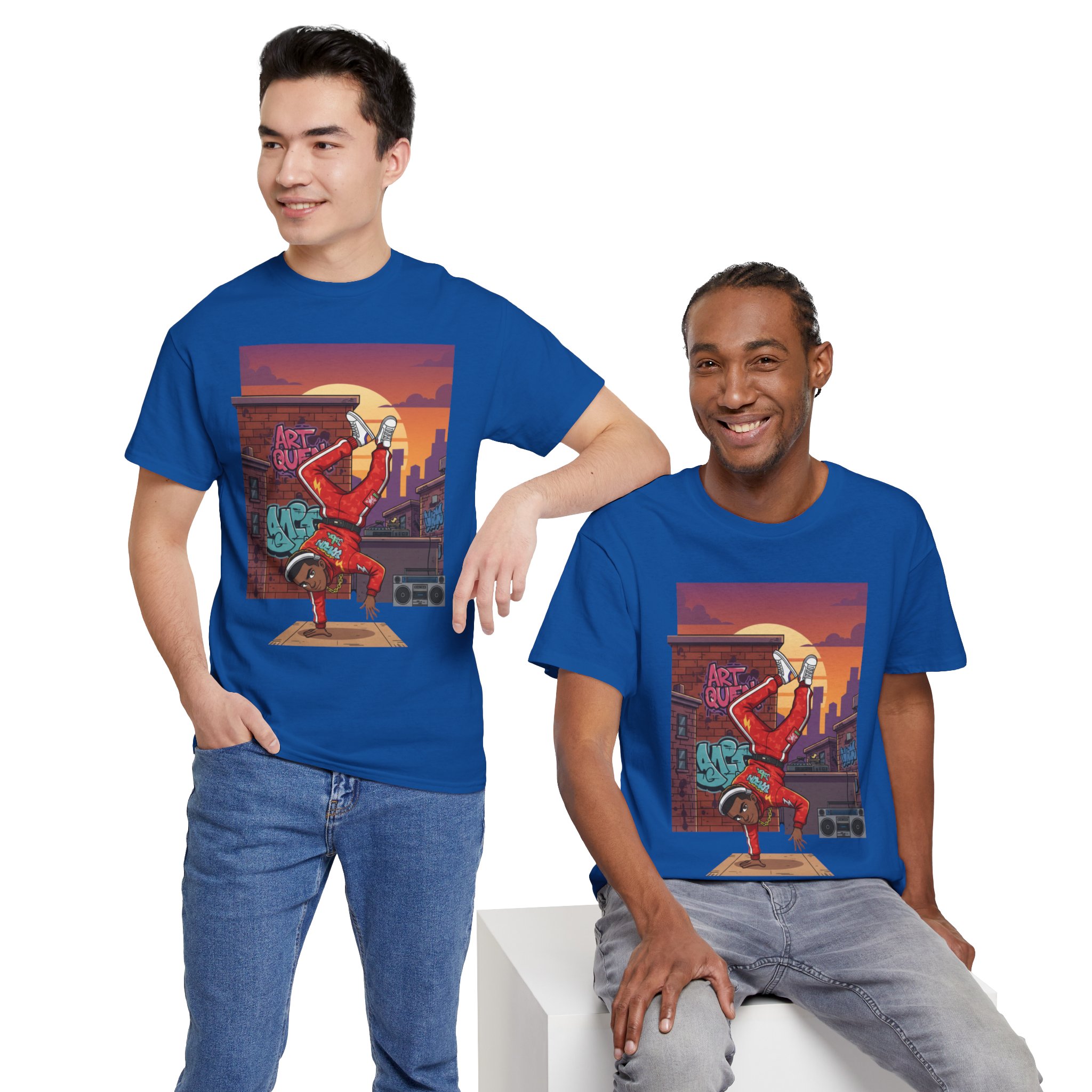 Breakdance Street Art T‑Shirt — Urban Bboy Sunset Graphic Tee - Image 23