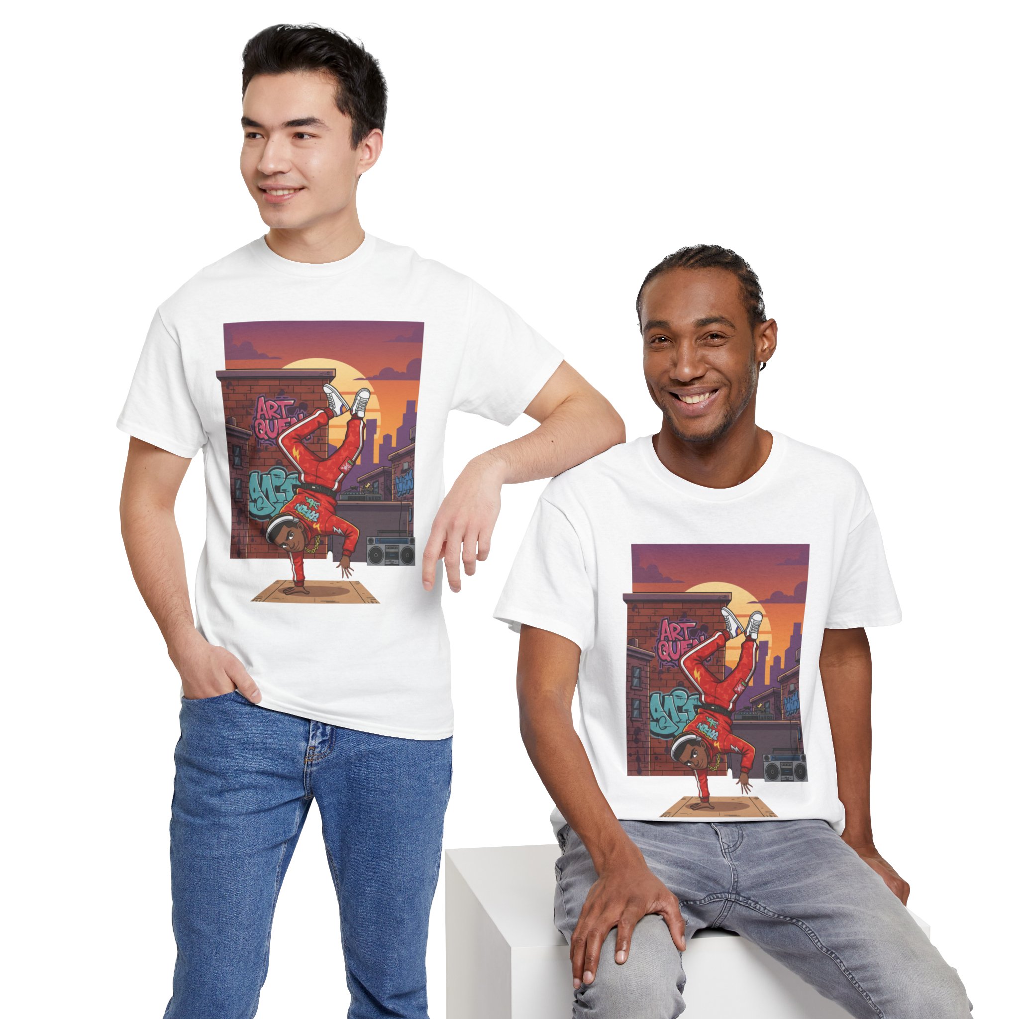 Breakdance Street Art T‑Shirt — Urban Bboy Sunset Graphic Tee - Image 7