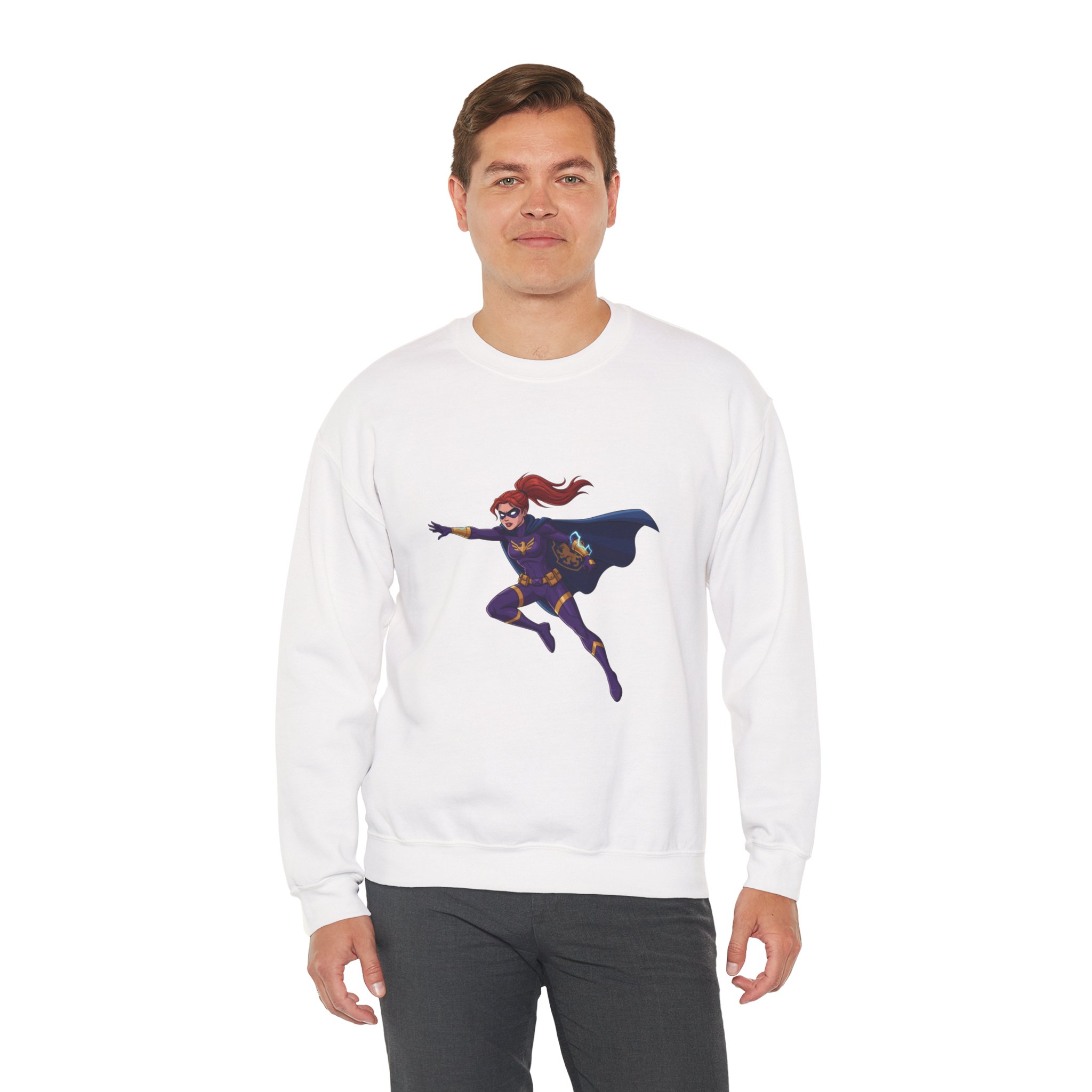 Heroine Action Pose Crewneck Sweatshirt - Image 4
