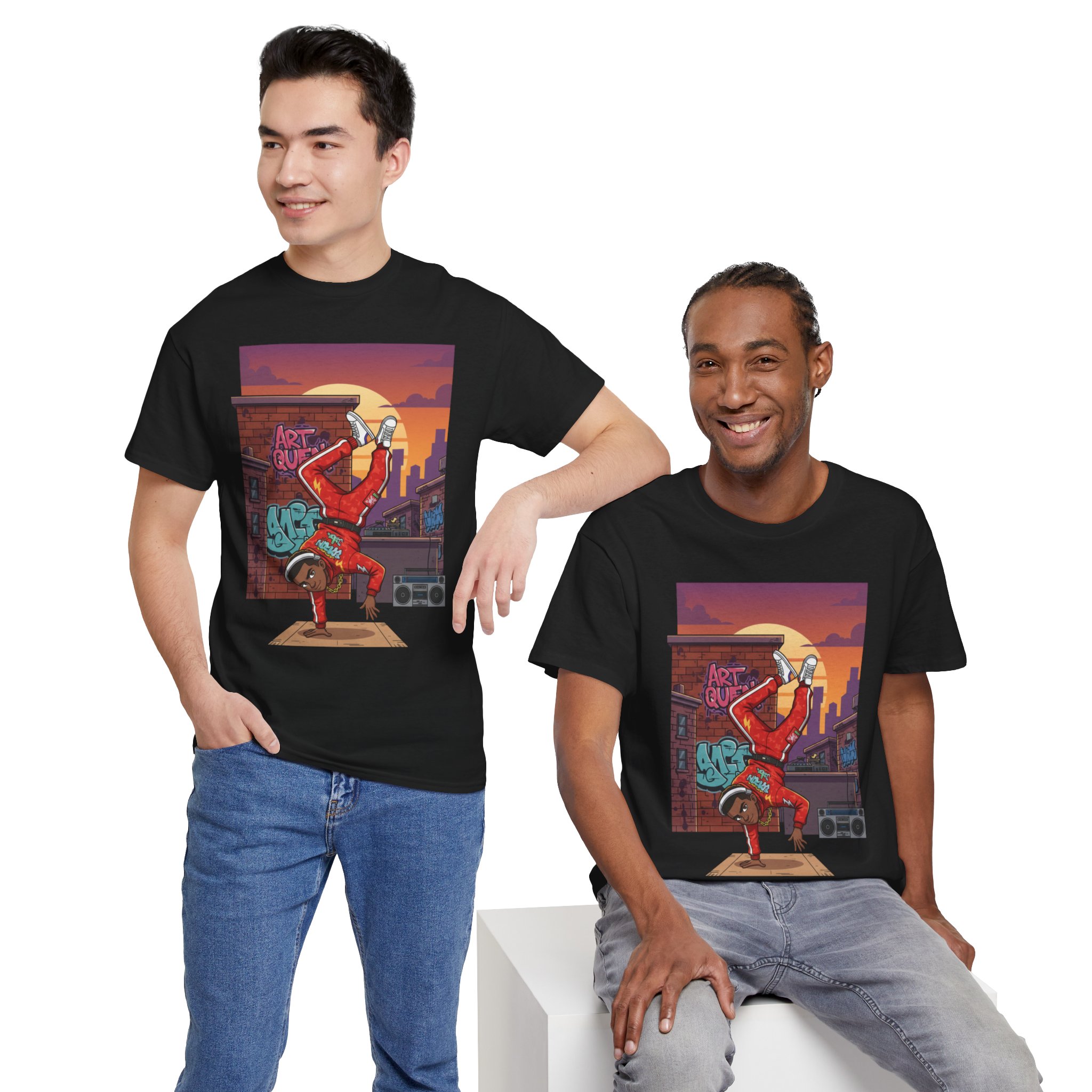Breakdance Street Art T‑Shirt — Urban Bboy Sunset Graphic Tee - Image 15