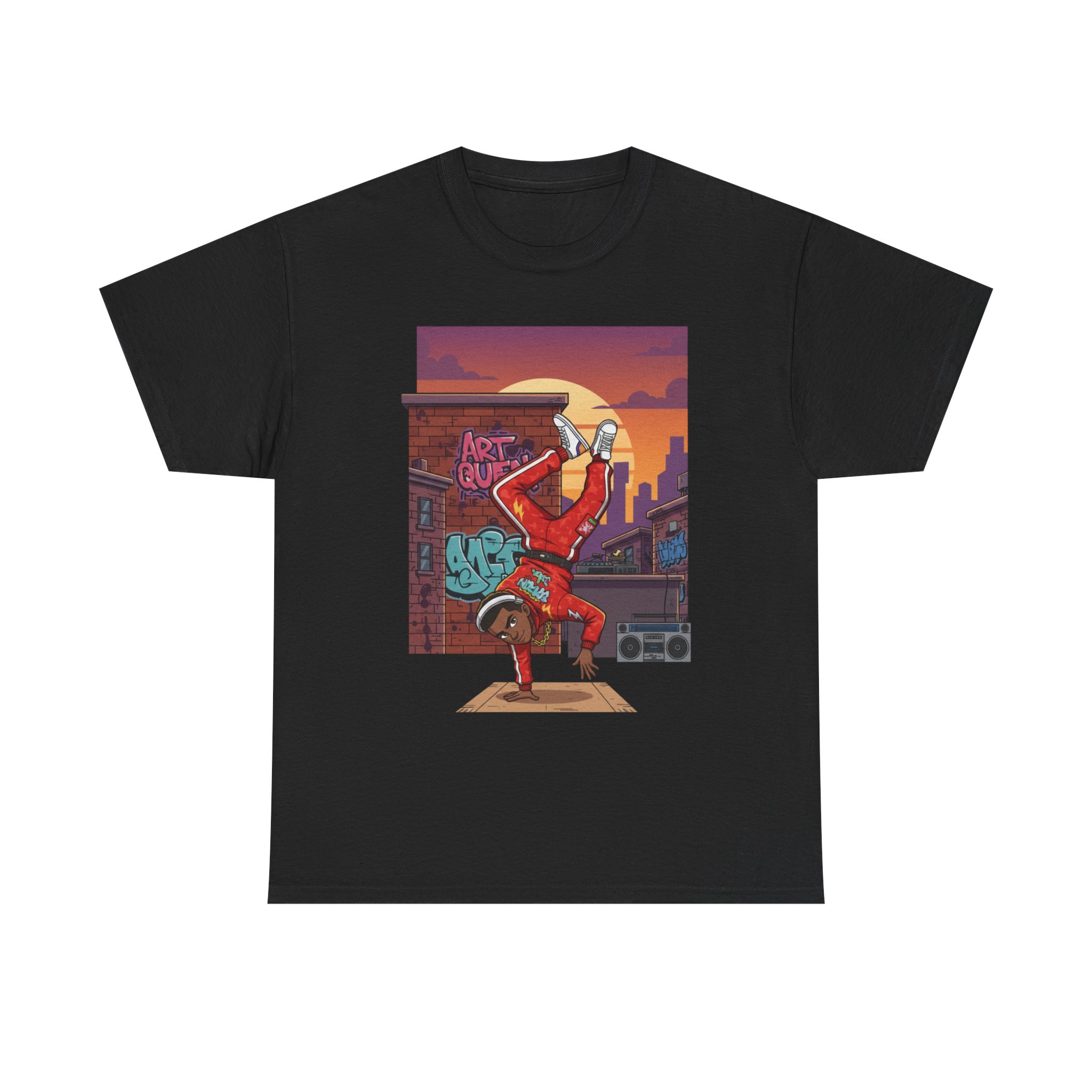 Breakdance Street Art T‑Shirt — Urban Bboy Sunset Graphic Tee - Image 9