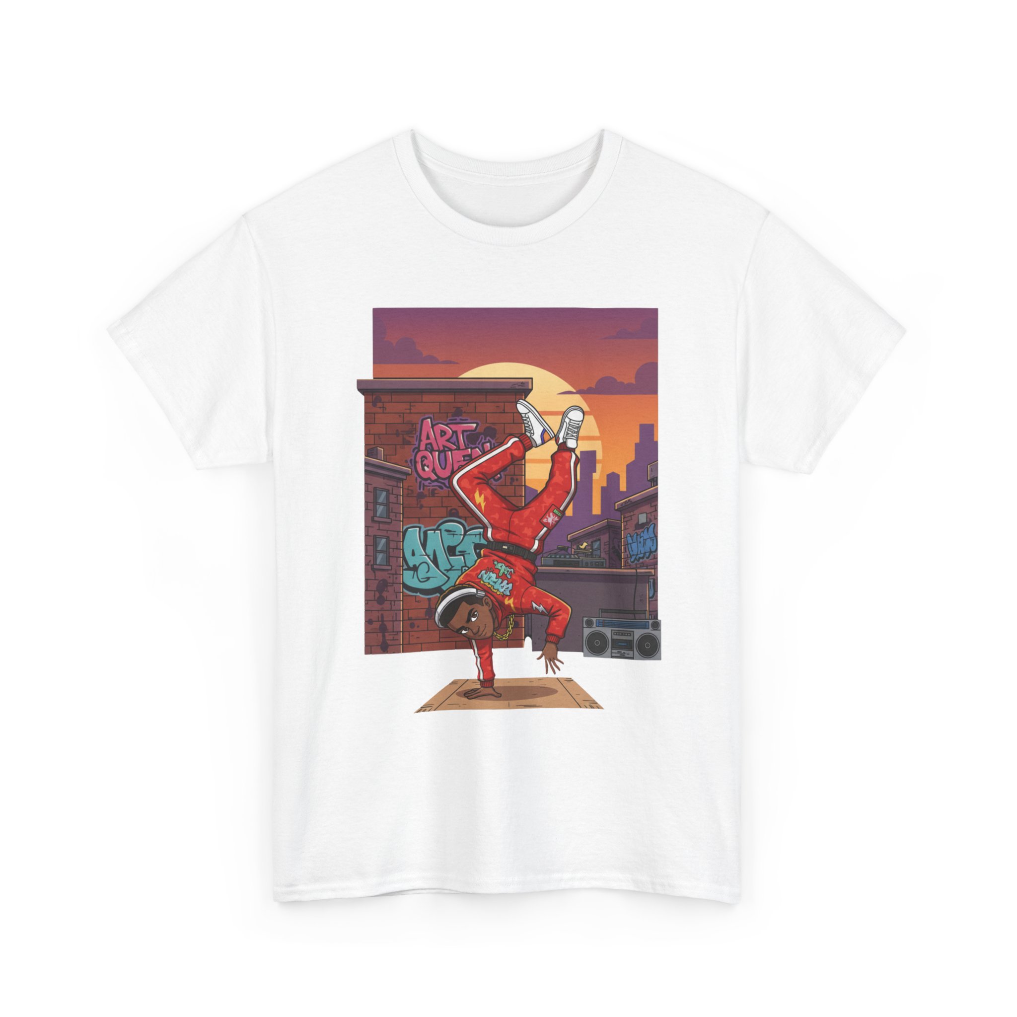 Breakdance Street Art T‑Shirt — Urban Bboy Sunset Graphic Tee - Image 2