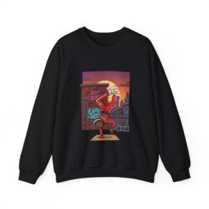 Breakdance Sunset Crewneck Sweatshirt — Urban B-Boy Street Art Design