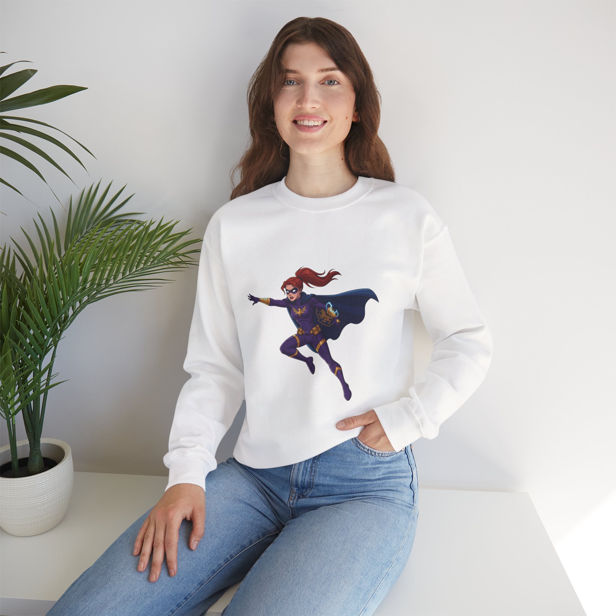 Heroine Action Pose Crewneck Sweatshirt - Image 5