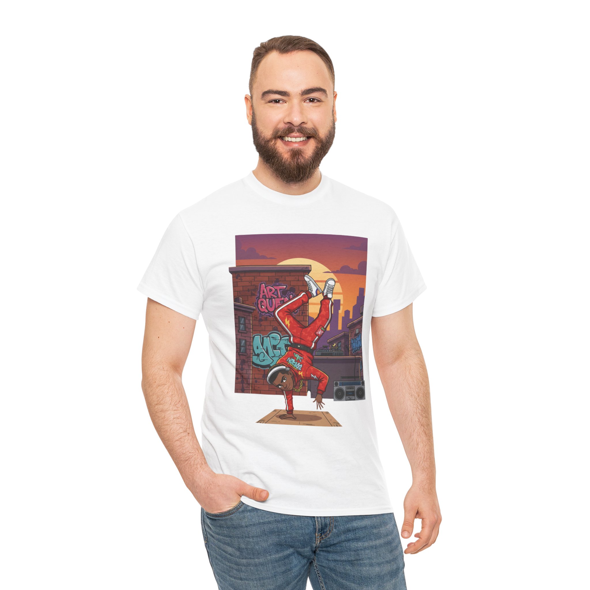Breakdance Street Art T‑Shirt — Urban Bboy Sunset Graphic Tee - Image 5