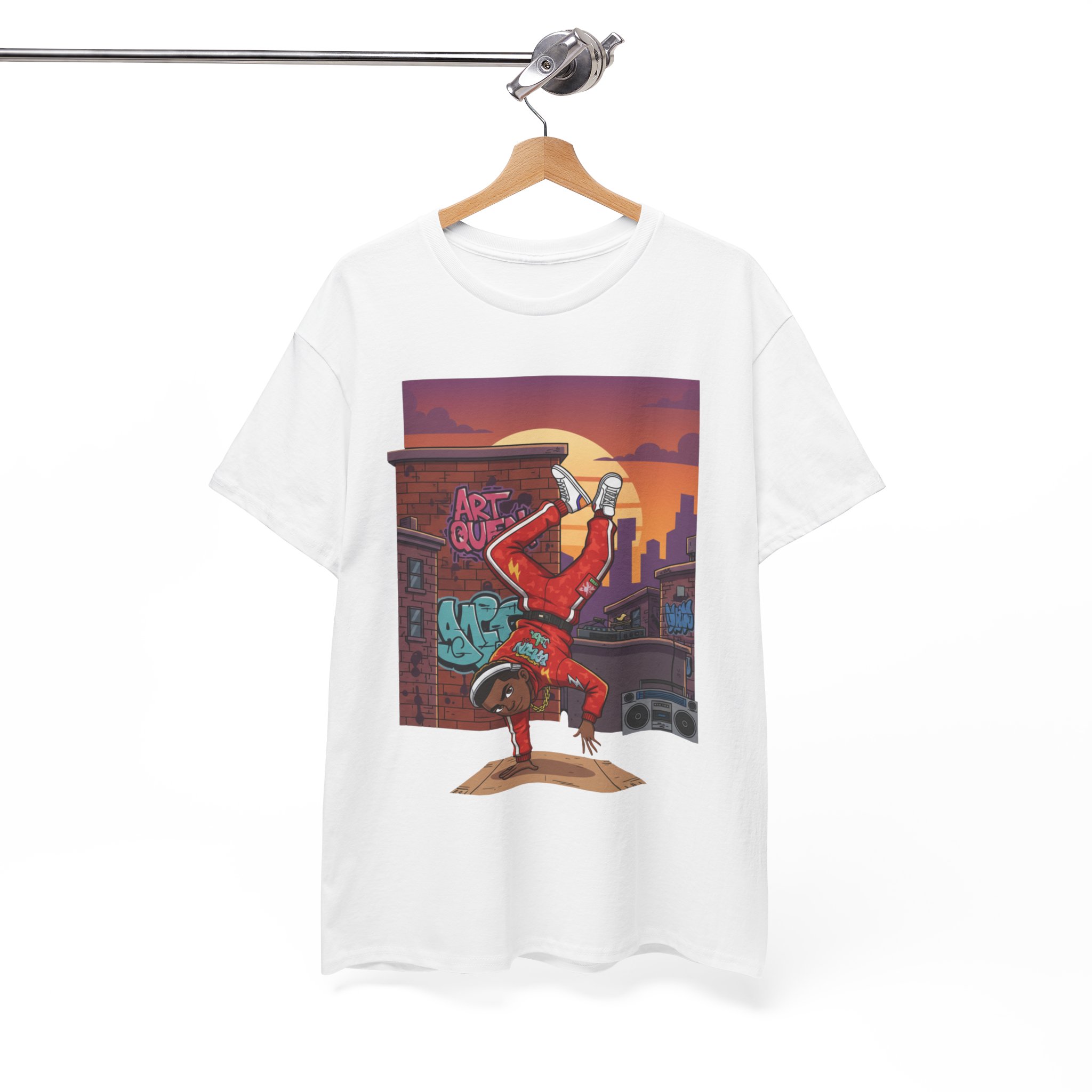 Breakdance Street Art T‑Shirt — Urban Bboy Sunset Graphic Tee - Image 4